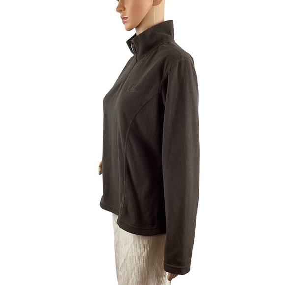 Free Country Fleece Quarter Zip Pullover Size M Brown Mock Neck - Picture 4 of 6